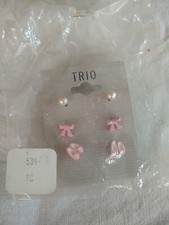 Girls Infant Earrings Set Three Pairs