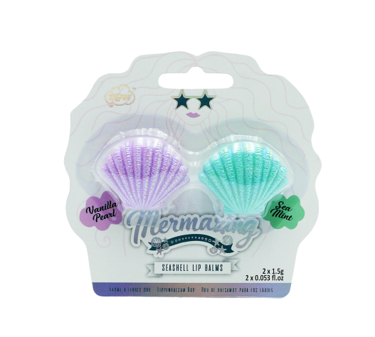 Mermazing Vanilla Mint Lip Gloss Balm & Clam Shell Duo Gift Set