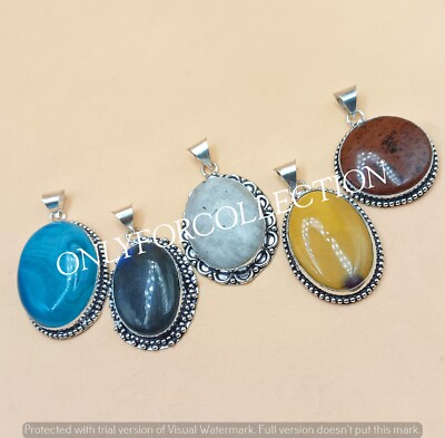 Gift Mookaite & Mix Gemstone 925 Sterling Silver Plated Handmade Pendant Jewelry