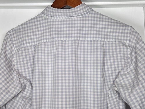 Camicia Rugby University Uomo Piccola Elasticizzata Grigio Gingham Manica Lunga Bottoni - Foto 6 di 6