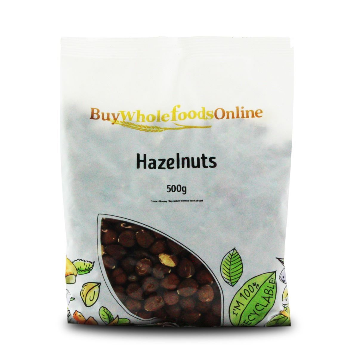 Hazelnuts Whole, Raw 500g | BWFO | Free UK Mainland P&P