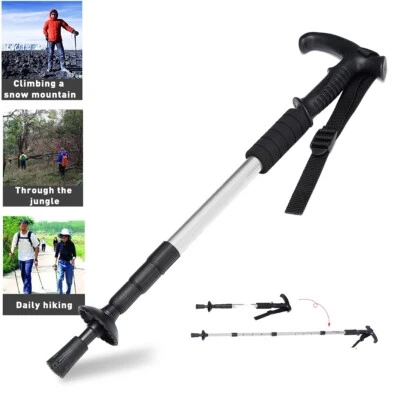 Kemket Black Hiking Pole With Handle 110 cm