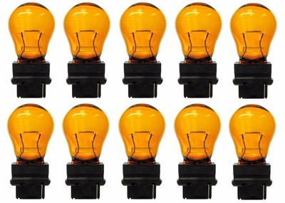 10x 3156 AMBER STOCK TAIL LIGHT REAR BRAKE STOP TURN SIGNAL LAMPS BULBS 3156NA