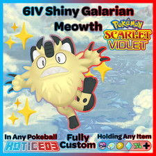✨ Shiny Galarian Meowth  6IV ✨ Pokemon Scarlet & Violet 🚀 Fast 🚀
