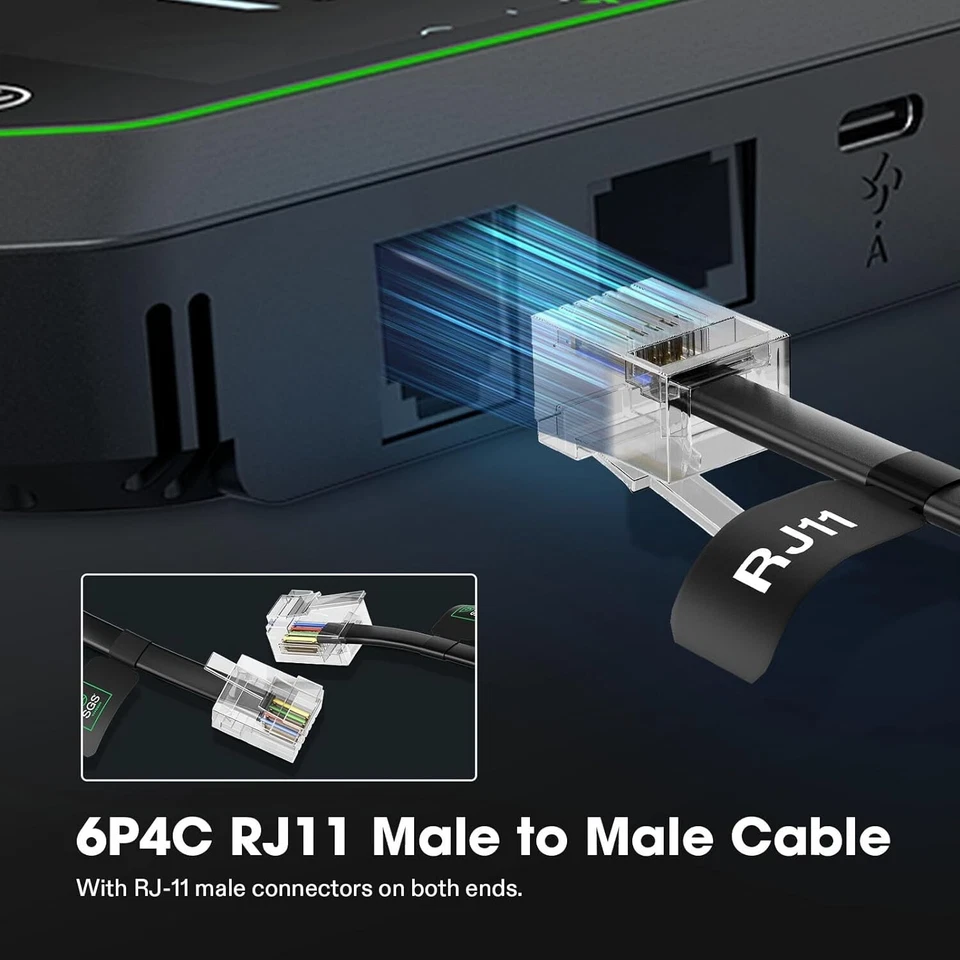 VIVOSUN RJ11 Cable Male to Male, Connects Grow Lights to GrowHub Controller E42A - Image 2 of 4