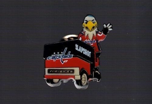 Washington Capitals logo ''Zamboni with Slapshot Mascot'' NHL Hockey pin