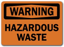 Warning Sign - Hazardous Waste - 10" x 14" OSHA Safety Sign
