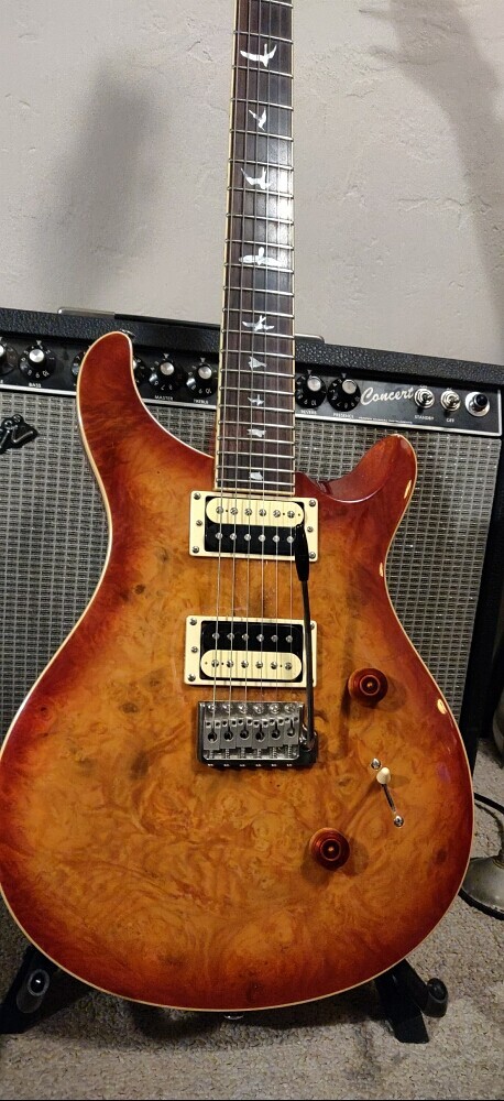 ギター PRS SE Custom 24 Walnut Burl Paul Reed Smith PRS SE Custom24 Bird Inlay Walnut Burl Top