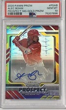 PSA 10 2020 Prizm Baseball Alec Bohm Auto Autograph Rookie RC Gold /10 Parallel