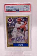 2022 Topps 1987 Design Juan Soto On Card Auto #87BAJS PSA 9 Nationals