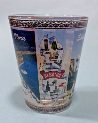 NEW ALBANIA WHISKY RAKI SHOT GLASS-BARWARE-COLLECTIBLE SHOT GLASS-SOUVENIR-6 CM
