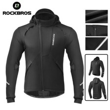 ROCKBROS Men's Cycling Jacket, Winter Fleece Thermal Windproof Soft Wind Coat 