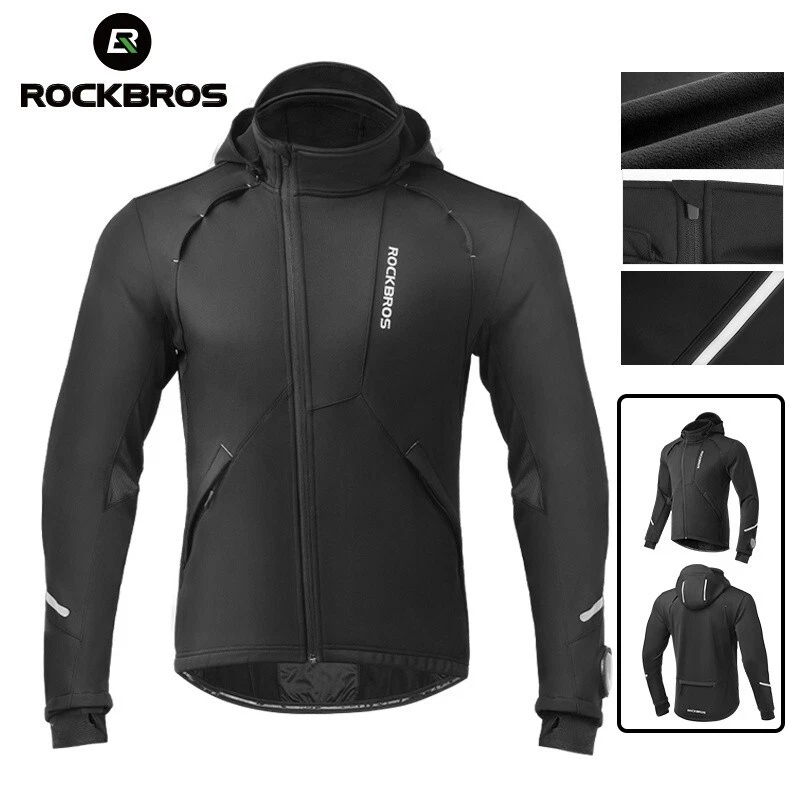 ROCKBROS Chaqueta Cálida para Bicicleta Invierno Lana Manga Larga A Prueba de Viento Deportes al Aire Libre Foto 2 de 4