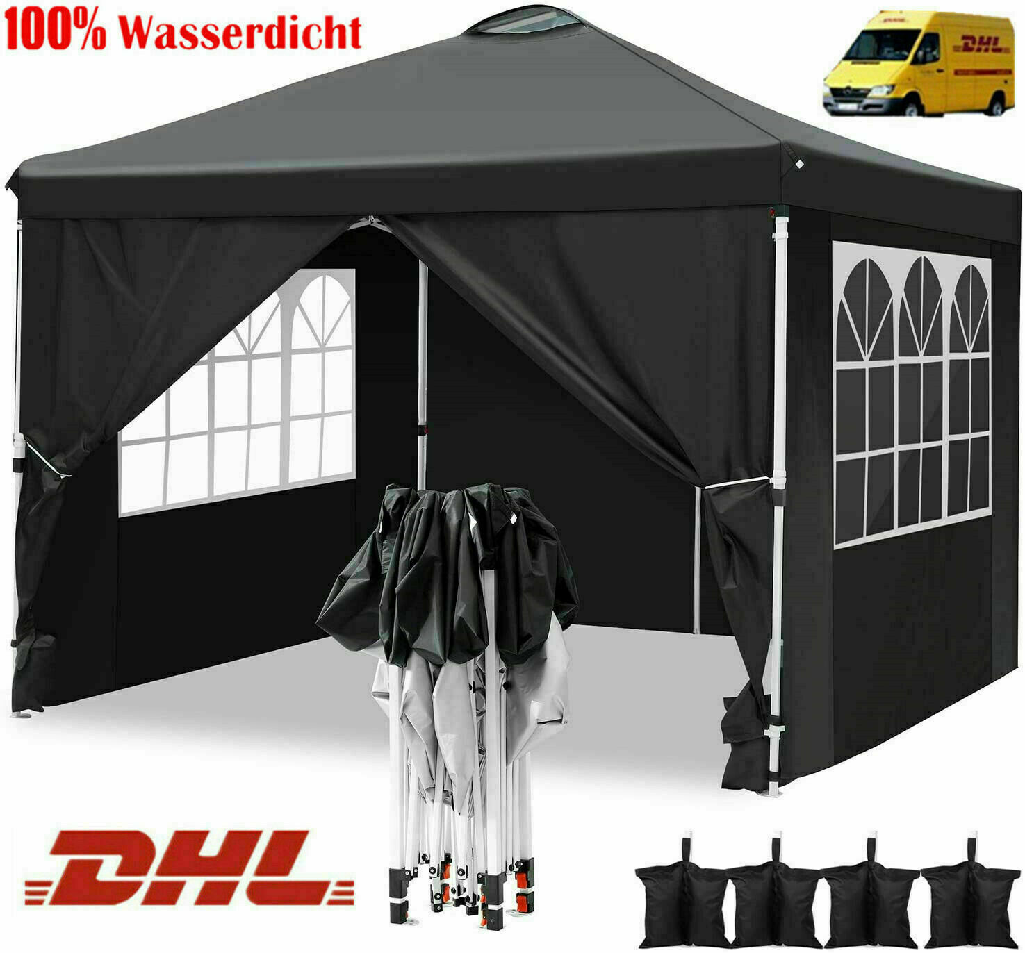 Details zu @Caroma- Pavillon 3x3m Faltpavillon Popup Partyzelt Gartenzelt Wasserdicht Zelt~ Hohe Qualität beliebt