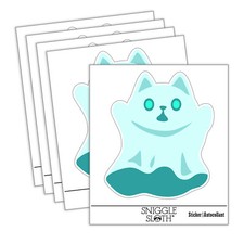 Spooky Ghost Cat Halloween Laptop Water Bottle Car Window Sticker 5 Pack