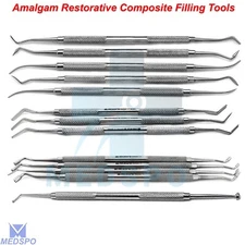 Dental Amalgam Filling Plugger Condenser Flat Plastic Restorative Dentistry Tool