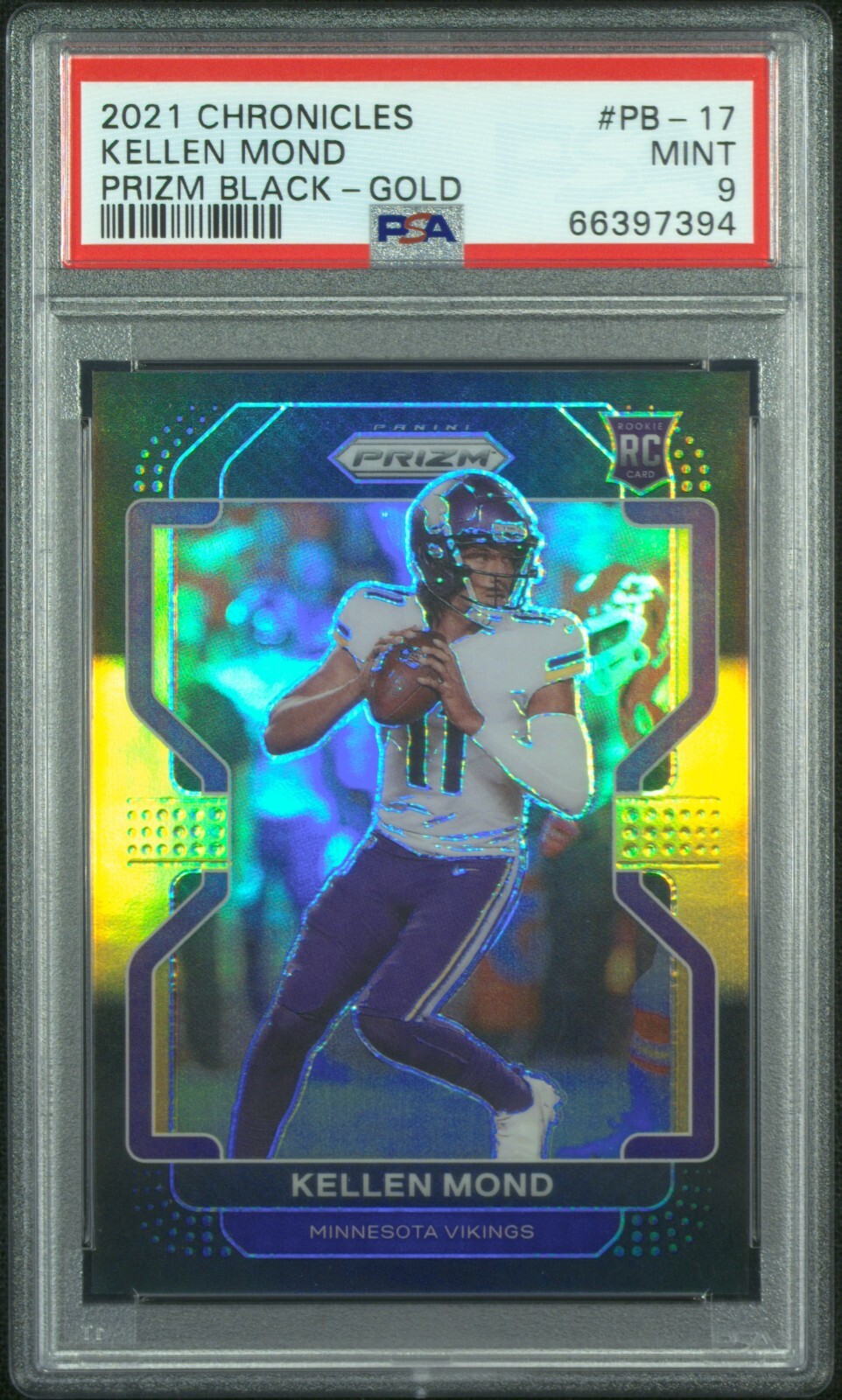 Kellen Mond Panini Chronicles Prizm Black #PB17 Gold