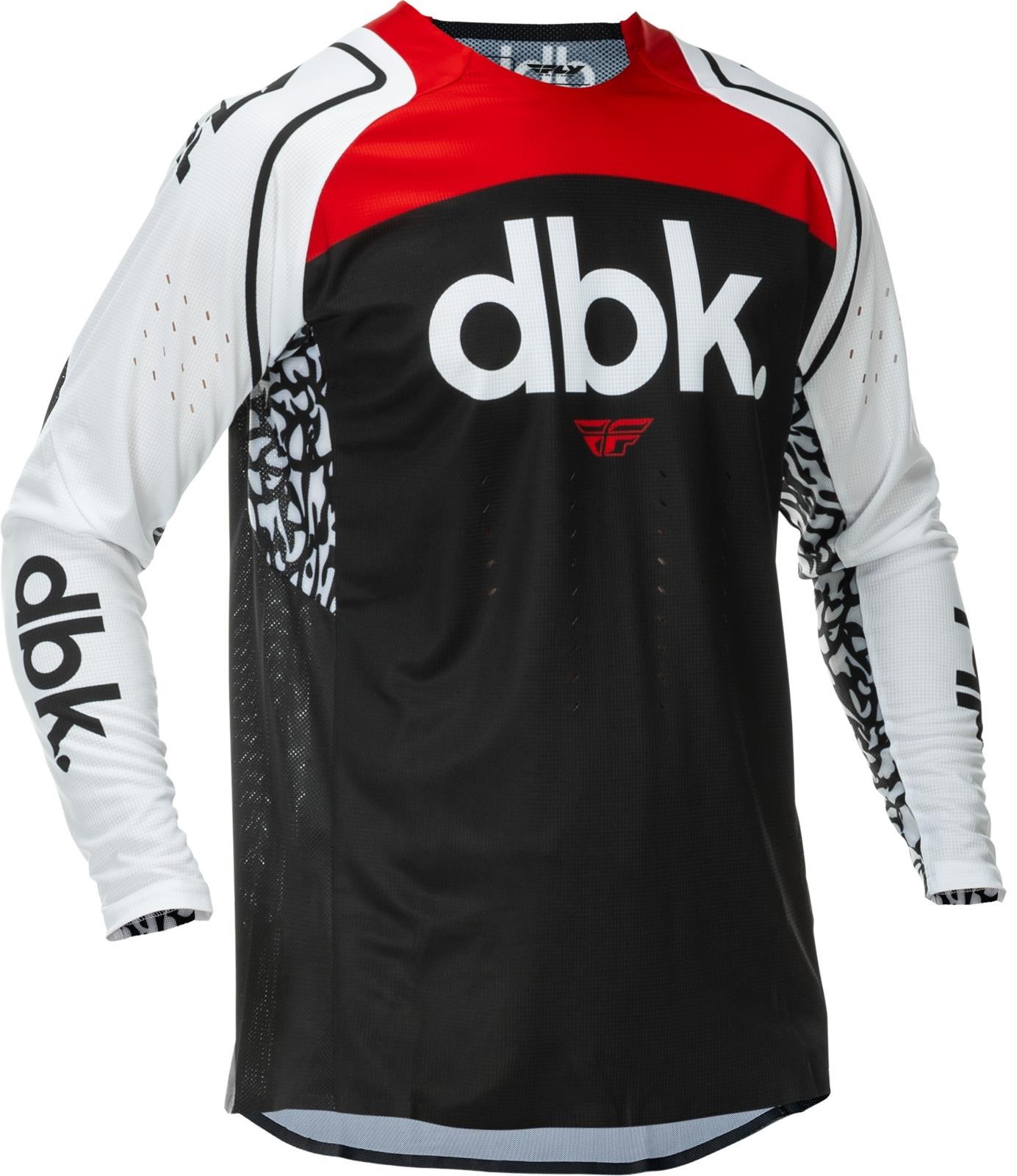 Fly Racing Evo DST DBK MX Jersey Black White Red Adult Motocross Off-Road