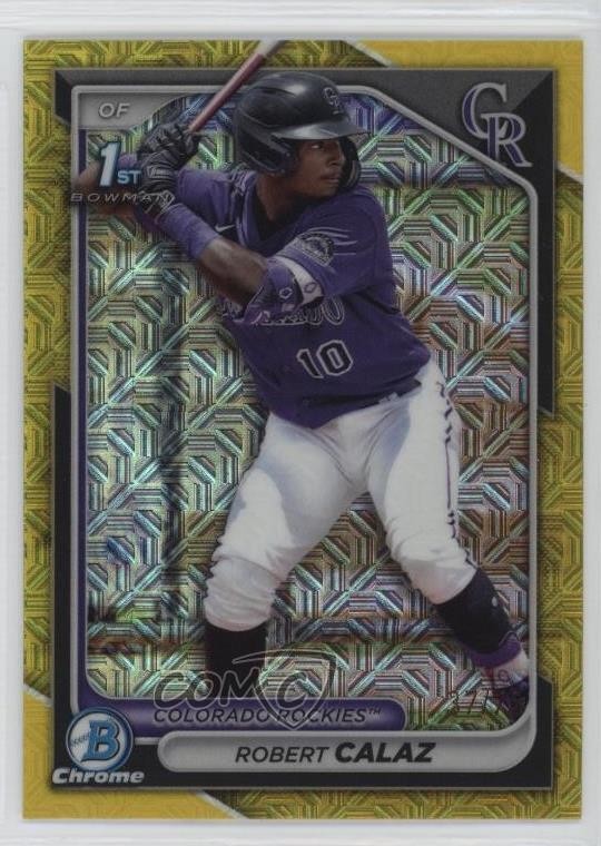 2024 Bowman Mega Box Yellow Mojo Refractor /75 Robert Calaz #BCP-131 14ij