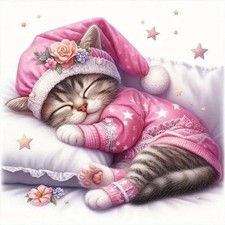 Cat Diamond Art Kits for Adults, 5D Full Drill Diamond Painting Kits for Begin