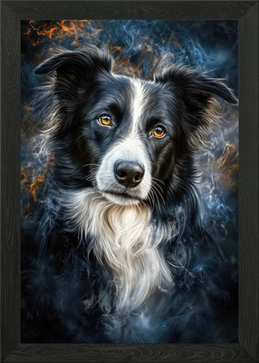 Border Collie Portrait gerahmtes Wandbild Poster Leinwanddruck Bild