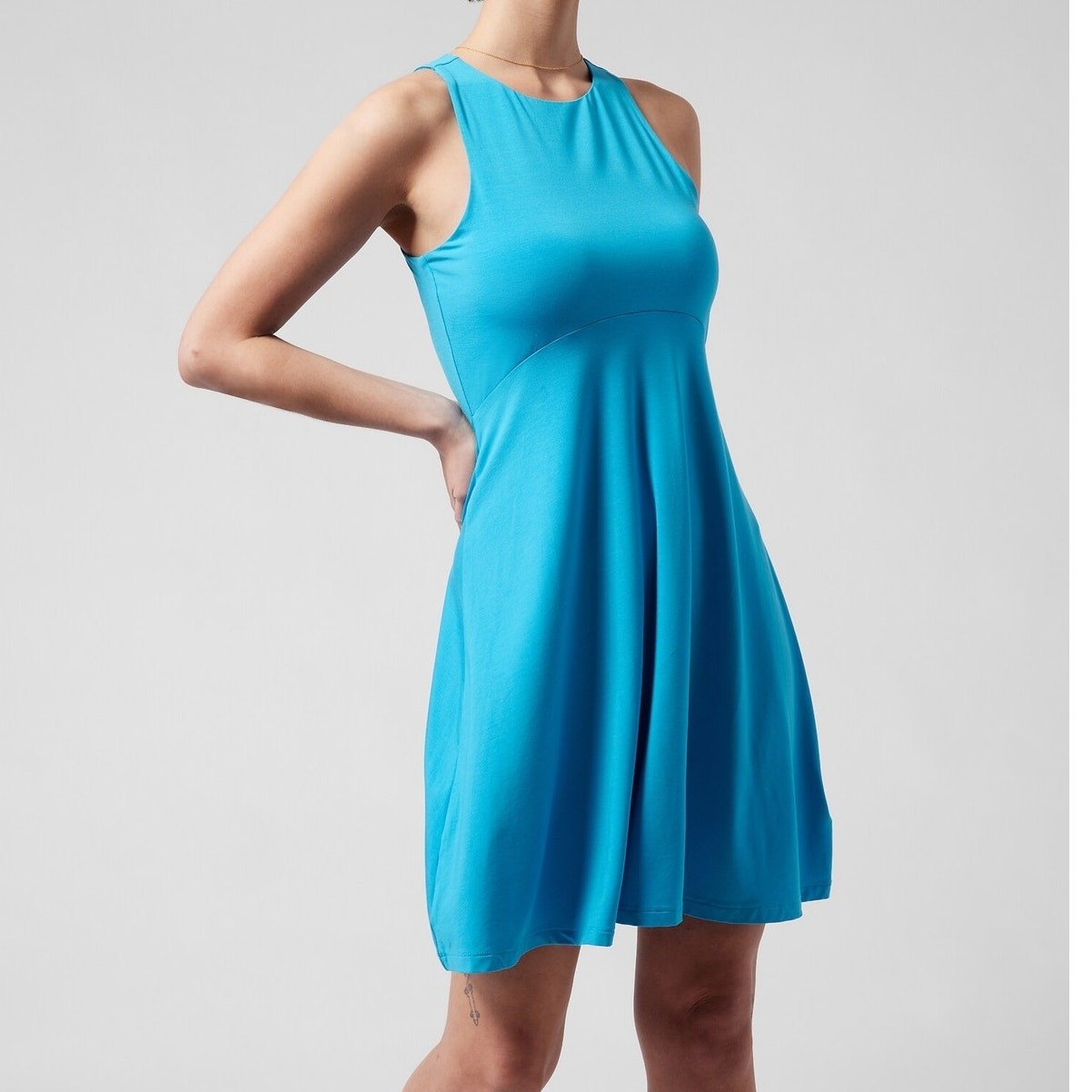 Athleta Size XL Tall Santorini Thera Dress Sleeveless Tank Sundress Knee Length