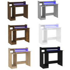 Schreibtisch Computertisch Bürotisch Gamingtisch Tisch mit LEDs 97x45x90cm Holz