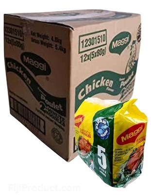 Instant 2 Minute Maggi Noodles - Chicken Flavor with Seasonings 12x 5 Packs 80g