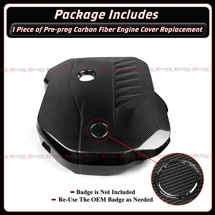 For BMW B58 M240i M340i M440i M40i Prepreg Carbon Fiber Engine Cover Replacement - Image 4 of 4