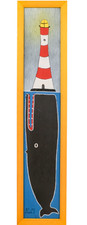 Steve Camps 'Scamps' (Cornish) - Original Acrylic Painting - Whale & Lighthouse.