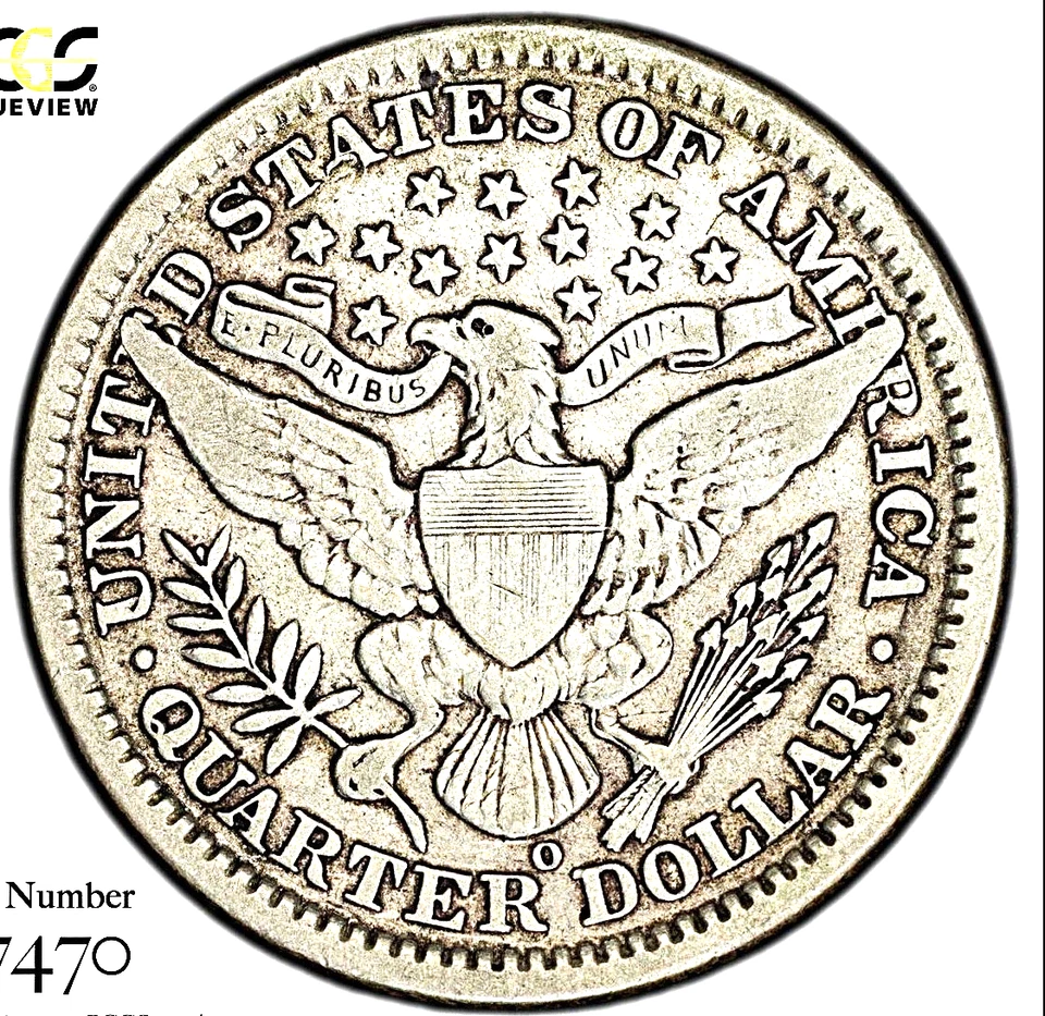 1908-O BARBER QUARTER / PCGS VF35 / HARD TO FIND / PRISTINE / REGISTRY QUALITY - Image 3 of 4