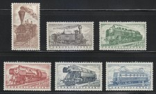 Tchécoslovaquie 1956 MNH Mi 998-993 Sc 770-775 Locomotives.Trains. ** LUXE ** 01