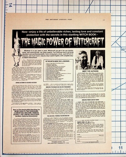 Vintage 1970s The Magic Power of Witchcraft Magazine Ad Ephemera