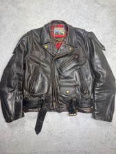 Schwarze Lederjacke Aero Leather Genuine Fron...
