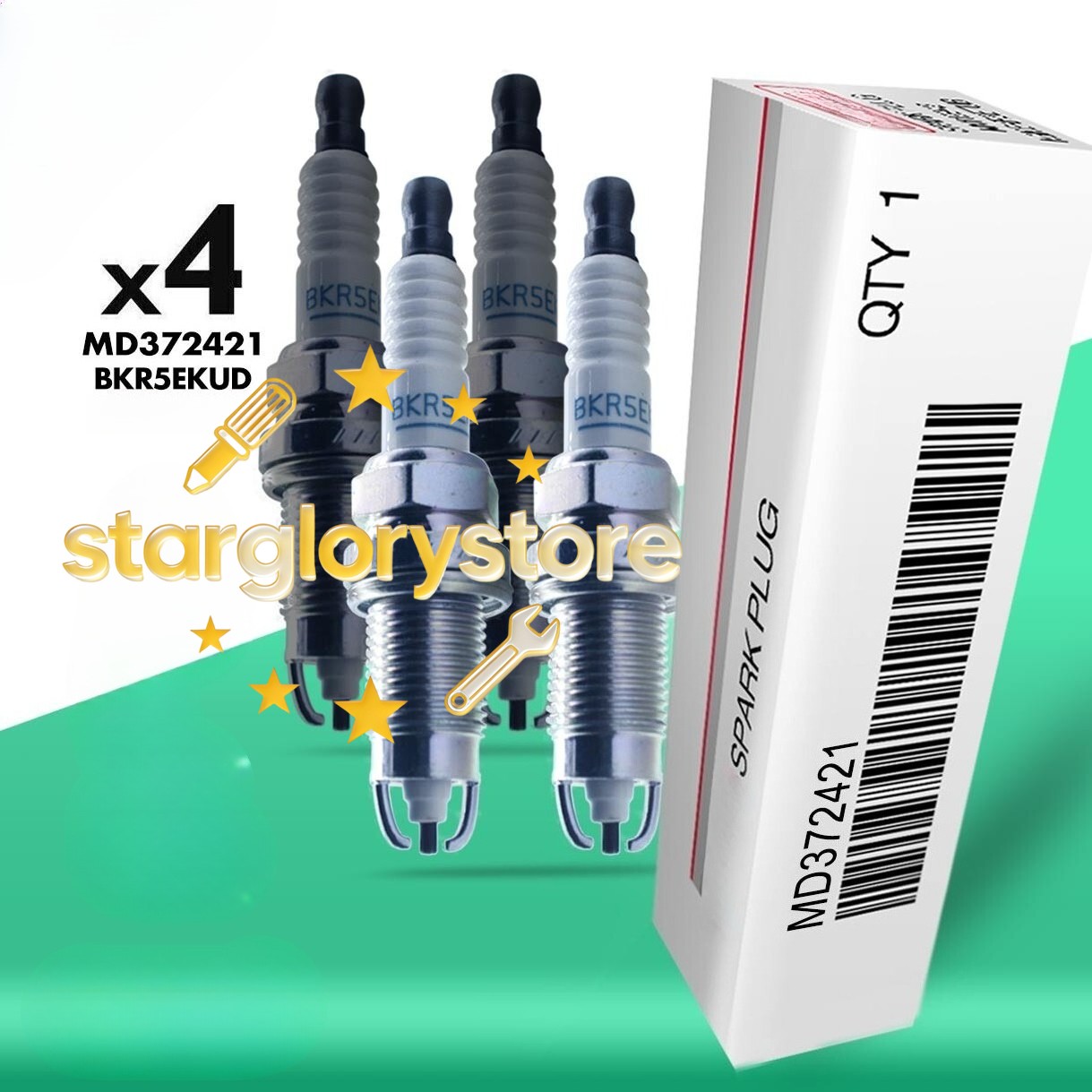 4PC NEW MD372421 Plug Assy, Spark Fits For NGK BKR5EKUD