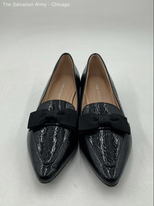 Adrienne Vittadini Womens Black Animal Print Casual Loafer Shoes Size US 8.5M