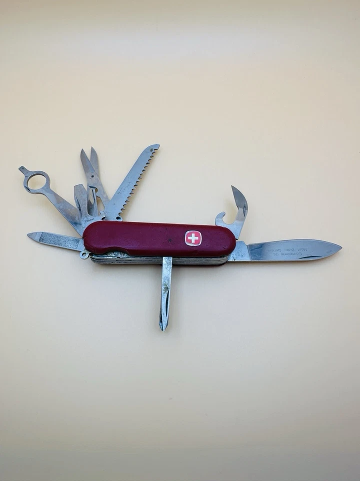 Navaja suiza vintage Wenger Major 1.24.03/clásica 23 85 mm multiherramienta roja... Foto 4 de 4