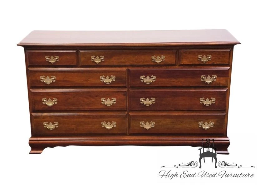 CRESENT FURNITURE Solid Cherry Traditional Style 60" Double Dresser - Image 3 of 4