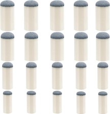 20pcs Slip On Pool Cue Tips, 4 Sizes Queue Stick Tips white and grey
