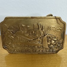 Vintage Caterpillar CAT D10 Tractor Belt Buckle Brass Dozer Licensed Aggricultur