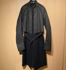 Gareth Pugh Coating Double Yoke Trench Coat Size 46 Black