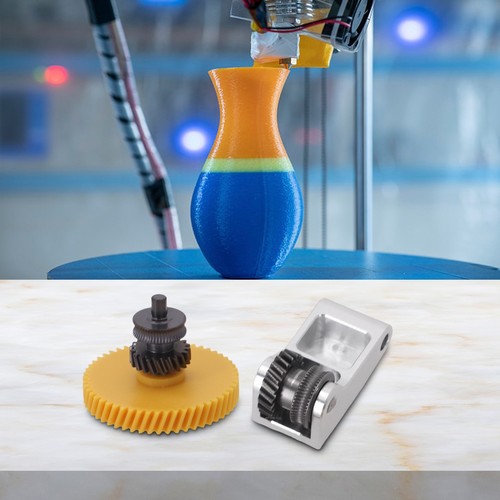 For Bambu Lab Compatible Upgraded Extruder Double Gears for 3D Printing - Photo 2/16