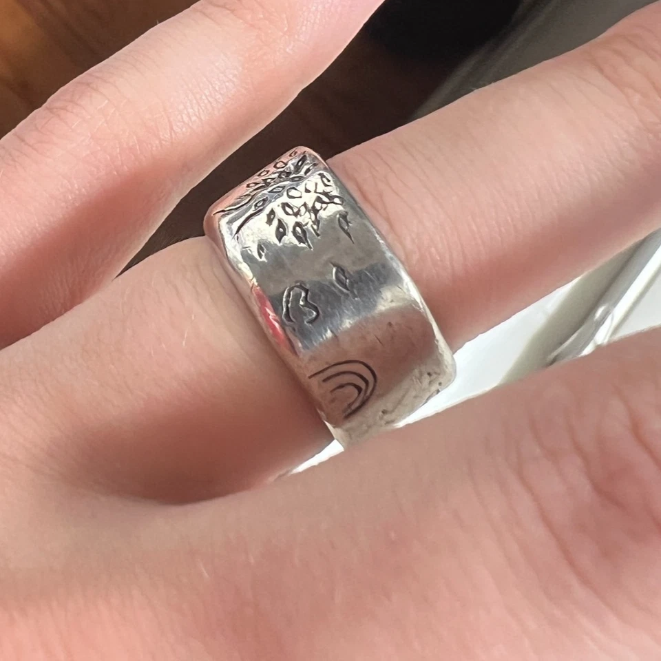 Anillo de fuerza de plata esterlina Jes Maharry ~8 Sundance árbol caballo joyería artesanal Foto 4 de 4