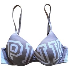 PINK Victoria's Secret Wear Everywhere Push Up Bra Logo Adjustable Beige 32B