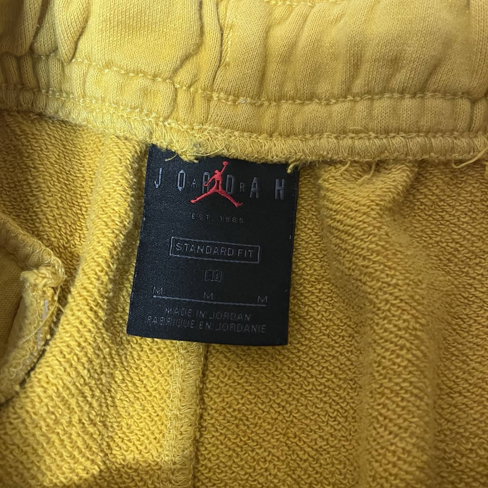 Nike Air Jordan Statement Essentials Fleece Pants Yellow Gold Mens M Jumpman thumbnail 4