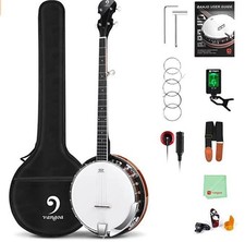 Ktaxon 5 String Banjo 24 Brackets Right Handed for School with Bag