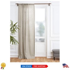 Elegant 100 Pure Linen Curtain 52x96 Inch - Light Filtering Rod Pocket Design