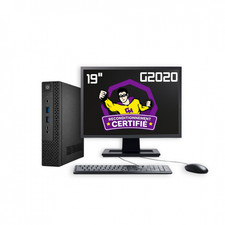 PC SFF (Slim) Reconditionné G2020 16 Go RAM SSD 240go Windows 11 Pro Écran 19" +