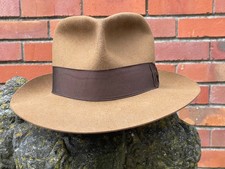 Rare Vintage Borsalino Brown Film Fedora Hat, Size 7 5/8, Bogart, Italy