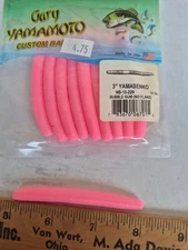 Gary Yamamoto Senkol3 Inch 10 pack Bubble Gum  (9B-10-229) Stick Bait Worm